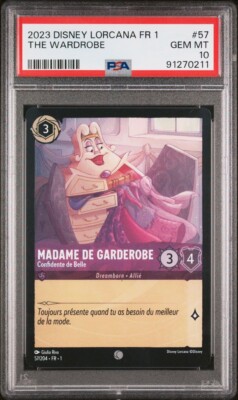 Lorcana DEMO CARD FR The Wardrobe - Belle's Condifant PSA 10 Ultra Rare