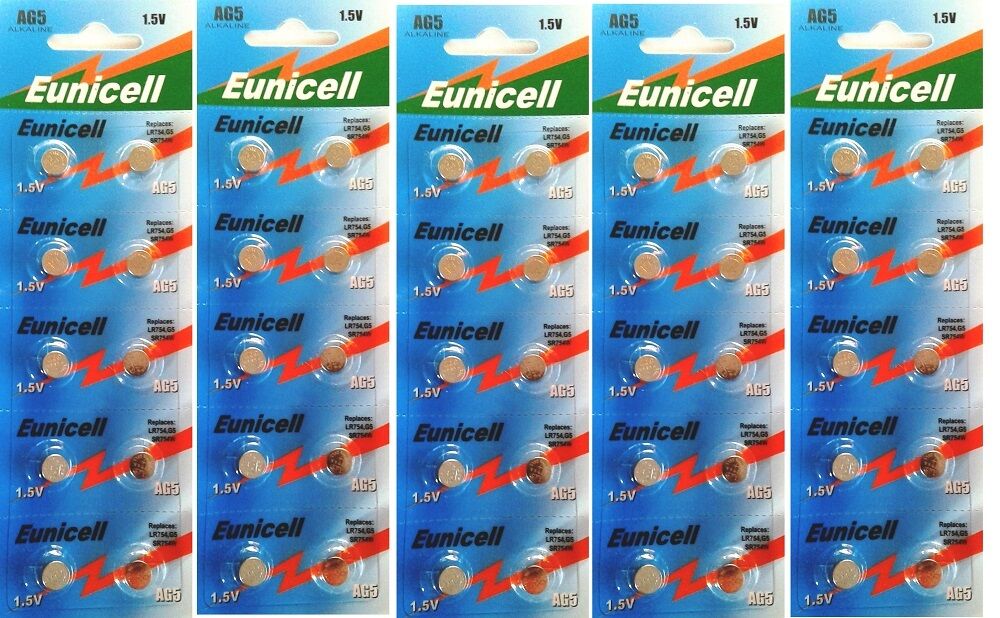 Item in tracking eunicell lot 50 batteries ag5 sr754sw sr48 s15 v309 1,5v alkaline