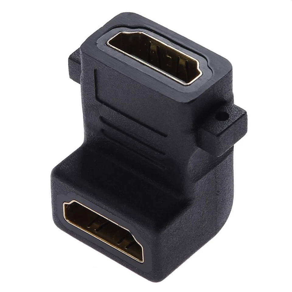 2x HDMI Joiner Upward Facing F/F L Shape Connector Female to Female Elbow Plug - Image 3 of 4