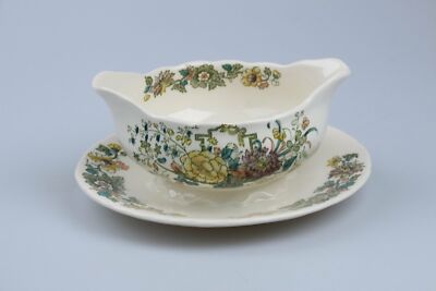 Sauciere mit Teller einteilig Masons Strathmore gelb