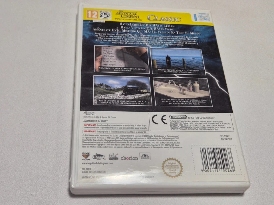 AGATHA CHRISTIE ... Y NO QUEDO NINGUNO - NINTENDO WII - PAL ESPAÑA, foto 2 de 5