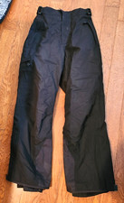 Lands' End Black Ski Snowboard Pants VTG Sz 6-8 1990s Adjustable Waist