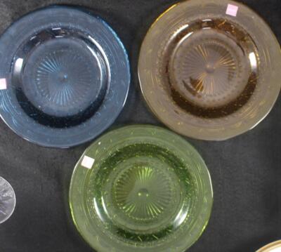 Zafferano Glass Provenzale Set of Three Salad Plates Varied Colors