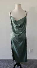 Lulus Sage Green Animal Print Dress Size L Read Description 
