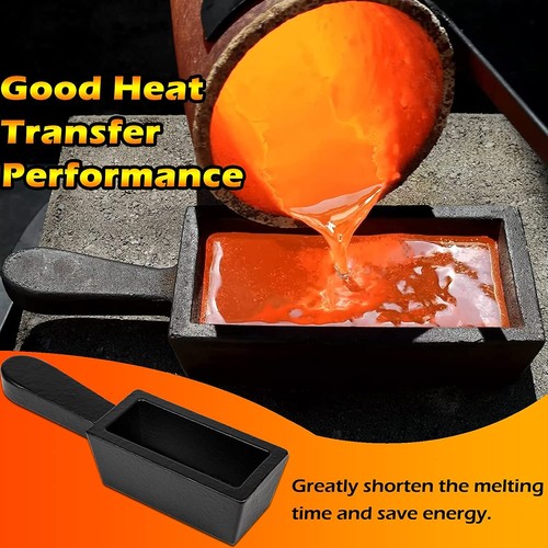 25 oz Cast Iron Loaf Bar Ingot Mold W/ Handle Melting Gold Silver Copper Scrap - Picture 5 of 12