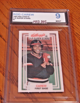 ROD CAREW***1983 KELLOGS 3-D Stars***MINT 9***ANGELS TWINS***Mad