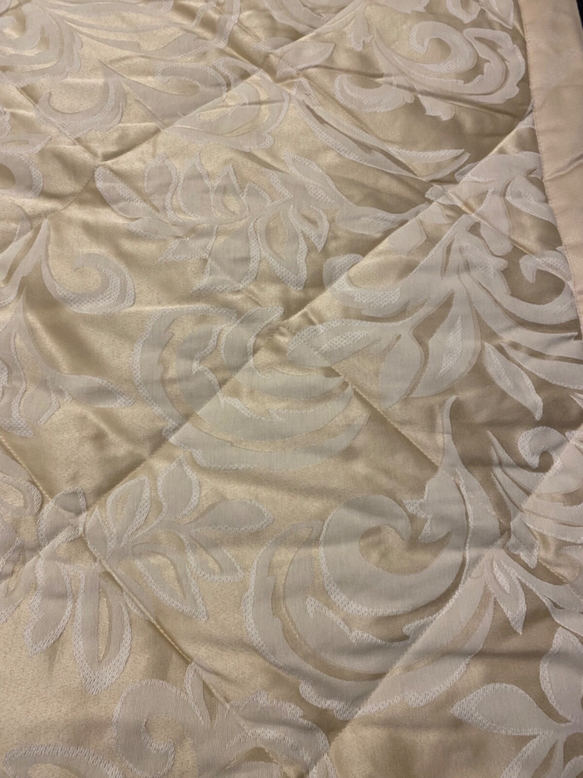 Dorma king size Bedspread WARM FILLED Throw Damask Cream eBay