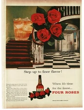 1956 Four Roses Whiskey fancy house Vintage Print Ad