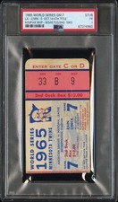 1965 WORLD SERIES GAME 7 TICKET🎟️DODGERS TITLE #4 SANDY KOUFAX WIN #4 (MVP) PSA