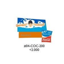 SWIMMING AQUATICS SPORT - COCA COLA ATHENS 2004 OLYMPIC GAMES PIN - RARE