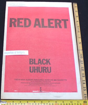 BLACK UHURU - Red Alert 1981 Reggae POSTER SIZED music press advert