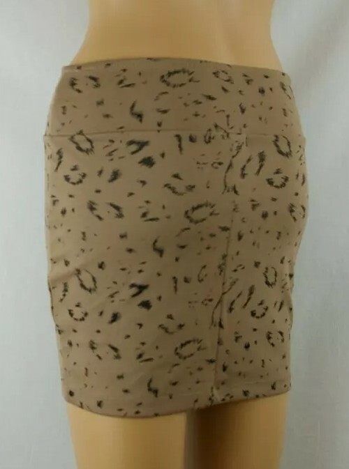 Basic House Brown & Black Patterned Mini Skirt Wo… - image 4