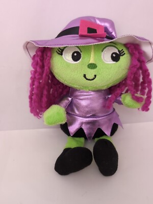 Dan Dee Purple Green Witch Plush Stuffed Toy 9''