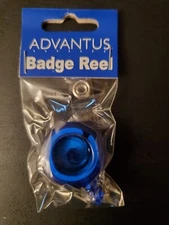 Advantus Translucent Retractable ID Card Reel 34" Extension Blue 10/Pack 75472