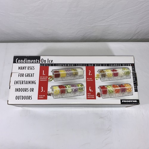 Serve Condiments On Ice w/ Lid 5 Section Fixings Bar, Chiller Container, Prodyne - Picture 5 of 6