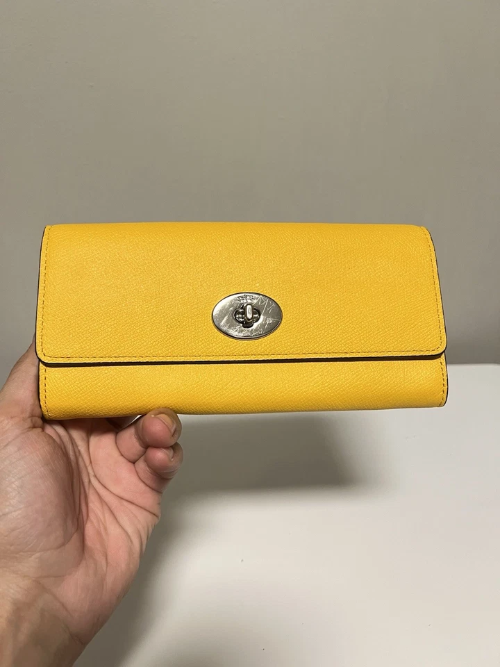 COACH Yellow Leather Pop Slim Envelope Wallet F52345 - Image 2 of 4