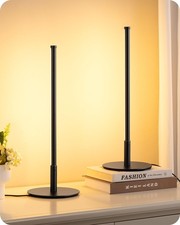 Upgraded LED Table Lamp Set of 2, Stepless Dimmable Bedside Lamps with Metal ...