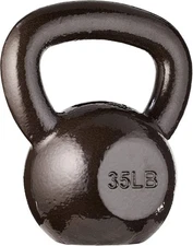 Amazon Basics Cast Iron Kettlebell 35.0 Pounds, Black 
