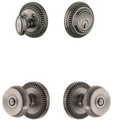 Grandeur NEWBOU_SP_ESET_234 Newport Solid Brass Single Cylinder - Grey