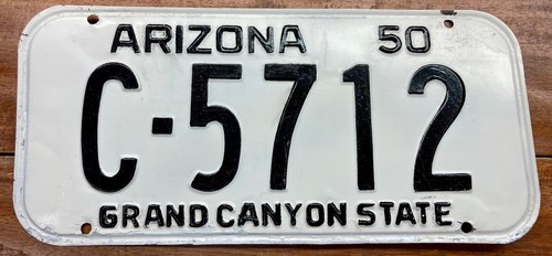 HARDER 2 FIND 1950 1951 PIMA COUNTY, ARIZONA LICENSE PLATE C 5712, MVD CLEAR!