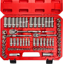69Pcs 1/4  3/8"" Drive Impact Socket Set,Drive Master Socket Set,Sae/Metric, Dee