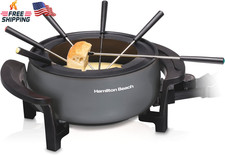 12 Cup Electric Fondue Pot Set with Temperature Control, 6-Color Coded Forks, fo