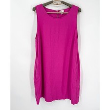 J Crew Womens  Linen Shirt Shift Dress Pockets pink Size 12