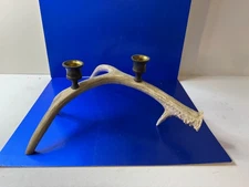 Rustic Faux Antler Candle Holder 2-Taper Lodge Cabin Decor 12”Resin Antlers