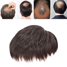 2024 Men's Short Topper Hairpiece Real Human Hair Clip In Tape Hair Pieces Wig