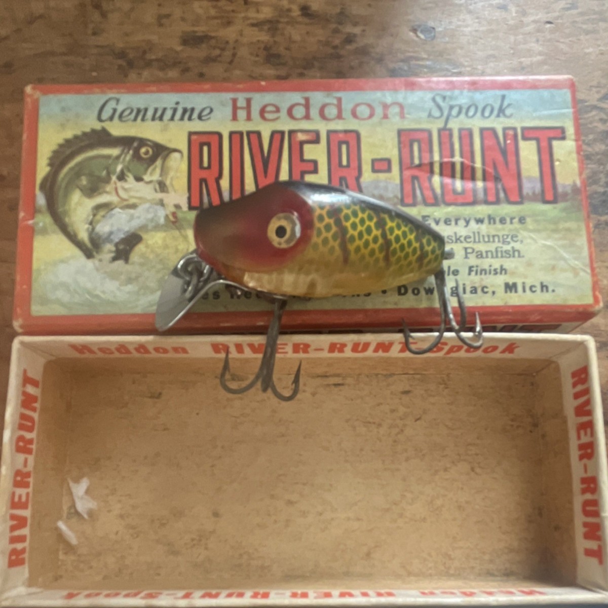 Lot De 3 Leurres Vintage Heddon – River Runt Spook – Boîte D'origine