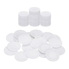 64Pcs 1" Plastic Poker Chips Bingo Chips Learning Counters White Pattern