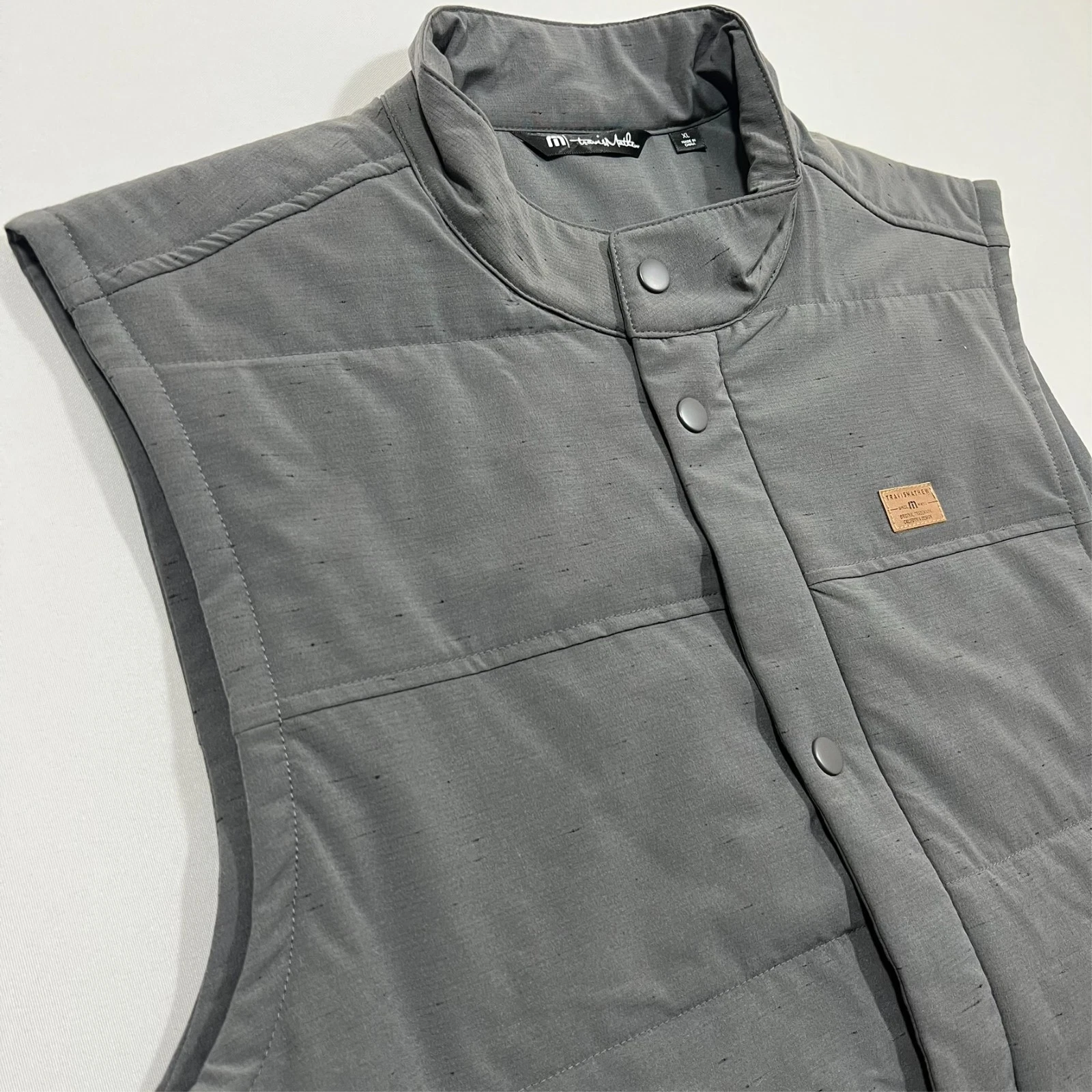 Travis Mathew Vest Snowbody Better Golf Gray Puffer Quilted Outdoors Men's XL