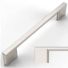 Silver Satin 10 pack Modern Rectangular Metal Door Handle for Doors