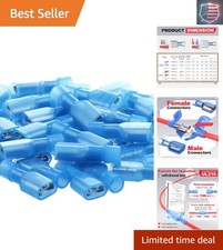Listed Blue Female Spade Connector 16-14 AWG, 100 Pcs Nylon Electrical Crimps...