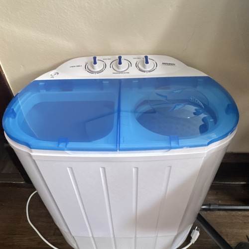COSTWAY Portable Twin Tub Top-Loading Compact/Mini Washing Machine White/Blue