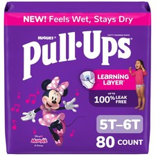 Potty Ups Girls Training Pants 5T-6T 80 Count 46 lbs Pull Size