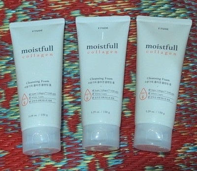 Lot of 3 ETUDE Moistfull Collagen Cleansing Foam # Each size  150g /5.29 oz