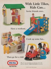 1989 Little Tikes Toys - Cozy Coupe Car, Playhouse, Kitchen - Print Ad Photo