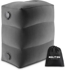 Maliton Inflatable Travel Foot Rest Pillow, Airplane Bed 1 Pack, Dark Grey 