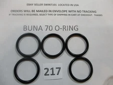 217 O-ring 1-3/16" ID x 1-7/16" OD x 1/8" thick. Buna-70.   Quan 5.