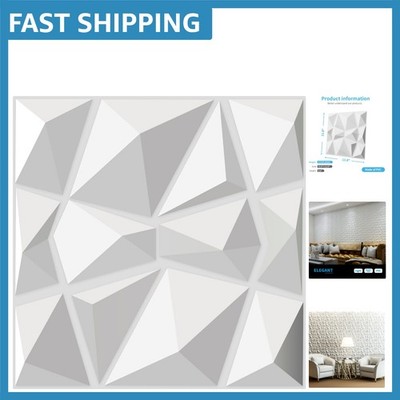 Transform Your Space with 33 Textured Matt White 3D Wall Panels - Diamond Style