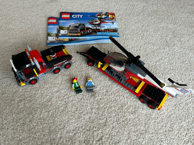 LEGO 60183 Heavy Cargo Flatbed semi Truck w Helicopter Complete w instructions
