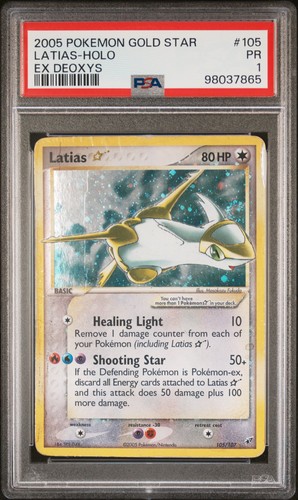 Pokemon Latias Holo Deoxys 105/107 Gold Star PSA 1