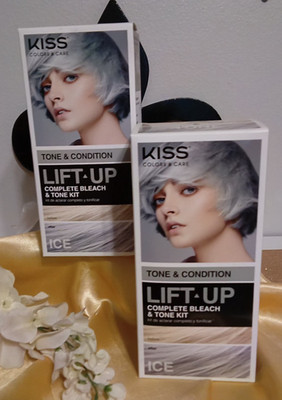 Kiss Lift Up Complete Bleach And Tone Kit -tone And Condition, Ice 2 pk