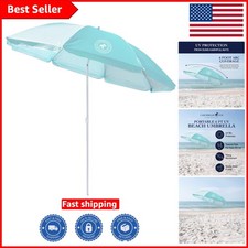 Sturdy Adjustable 6ft Sun Umbrella with Carry Bag - Stylish Mint for Outdoor Fun