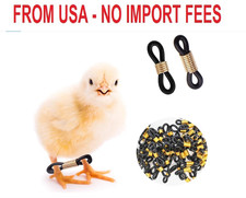 50 Pcs Black Baby Chick Splay Leg Hobble Chicken Leg Bands, Adjustable Chicken H