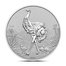 2024 Australia 2oz 9999 Silver  Mother & Baby Emu BU in Capsule
