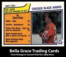 1983-84 O-Pee-Chee Al Secord #95 Chicago Blackhawks NHL Hockey  