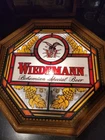 Vintage Wiedemann Bohemian Special Beer Lighted Bar Sign Octagon Stained Glass