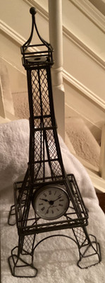 SETH THOMAS CLOCK PARIS EIFFEL TOWER. RESTORATION HARDWARE. VINTAGE.  19.5 